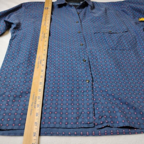 Vintage Barbara Blue Blue and Pink Plaid Patterned Button Down, Small - Picture 8 of 9